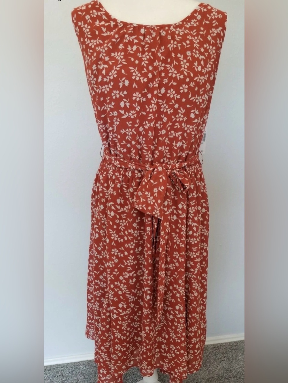 Dress Barn Rust on Orange Floral plus size Midi Dress